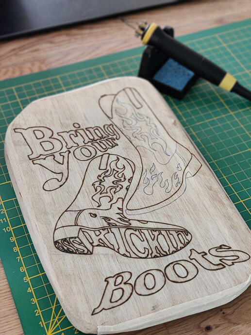 Pyrography work in progress
