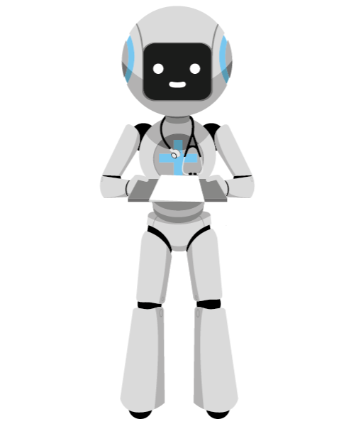 Zorg robot raam Illustratie